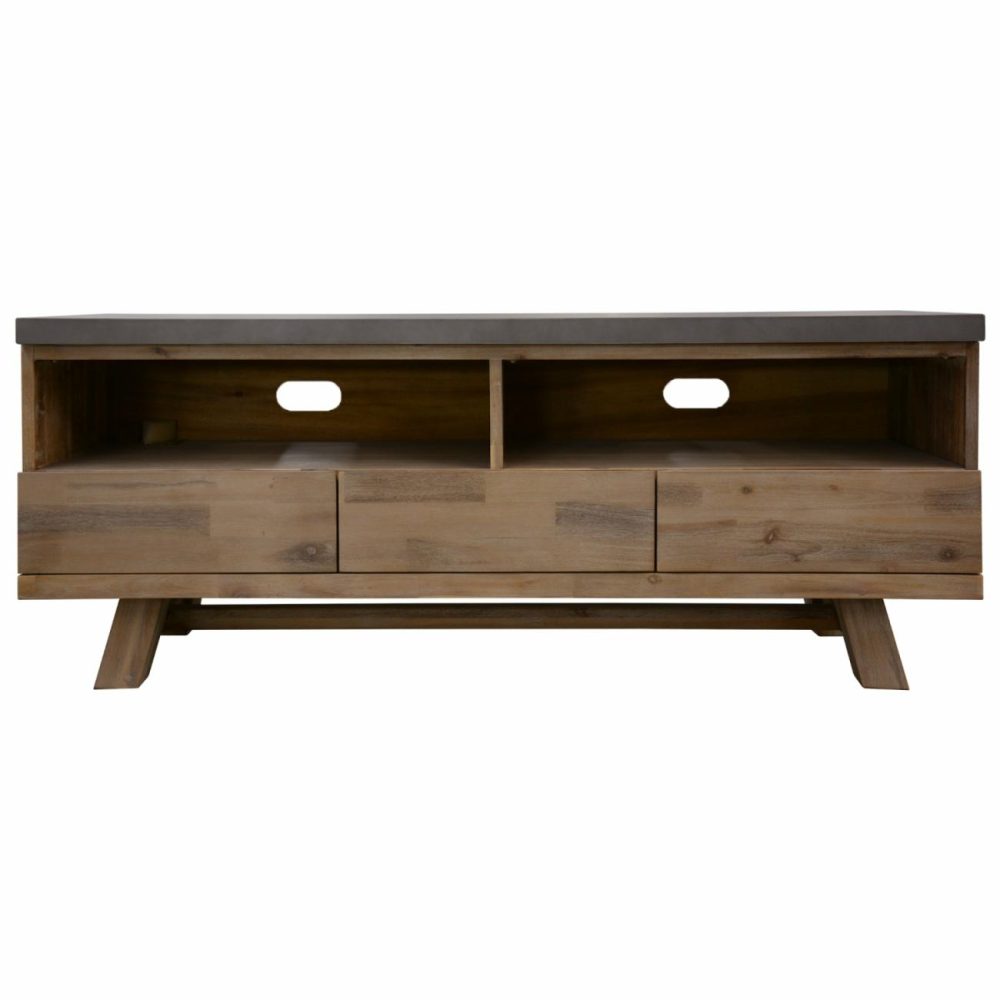 150Cm 3-Drawer Concrete Top Entertainment Unit Furniture