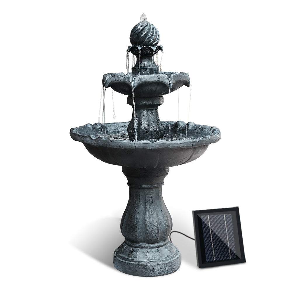 3-Tier Solar Water Fountain With Pump Garden Accessories