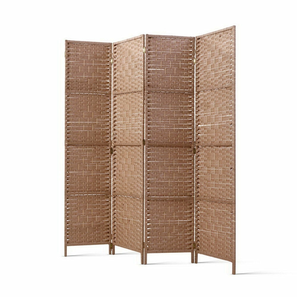 4-Panel Hand-Woven Room Divider Furniture