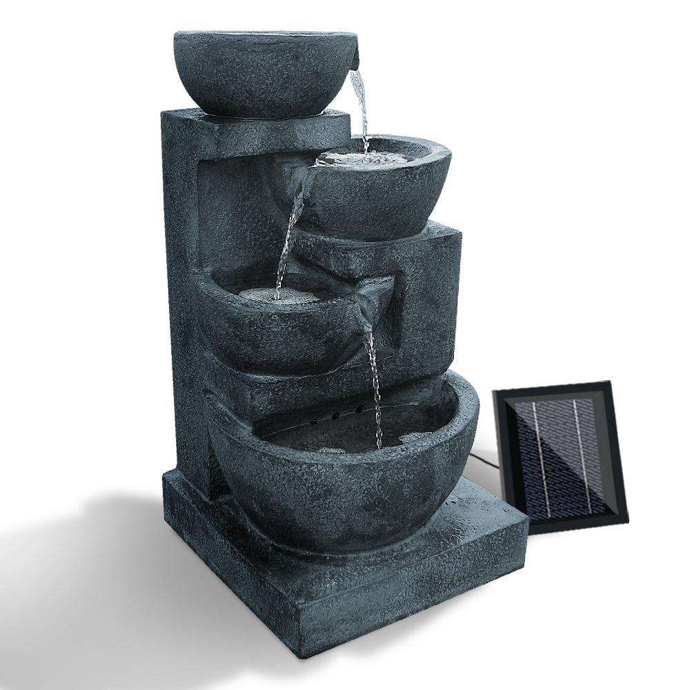 4-Tier Solar Water Fountain Garden Accessories