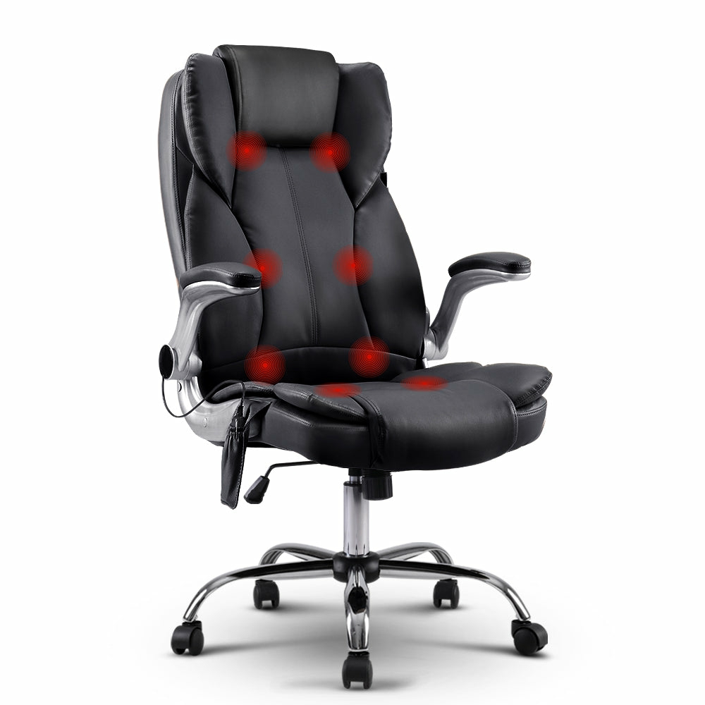 8-Point Massage Pu Leather Office Chair Furniture