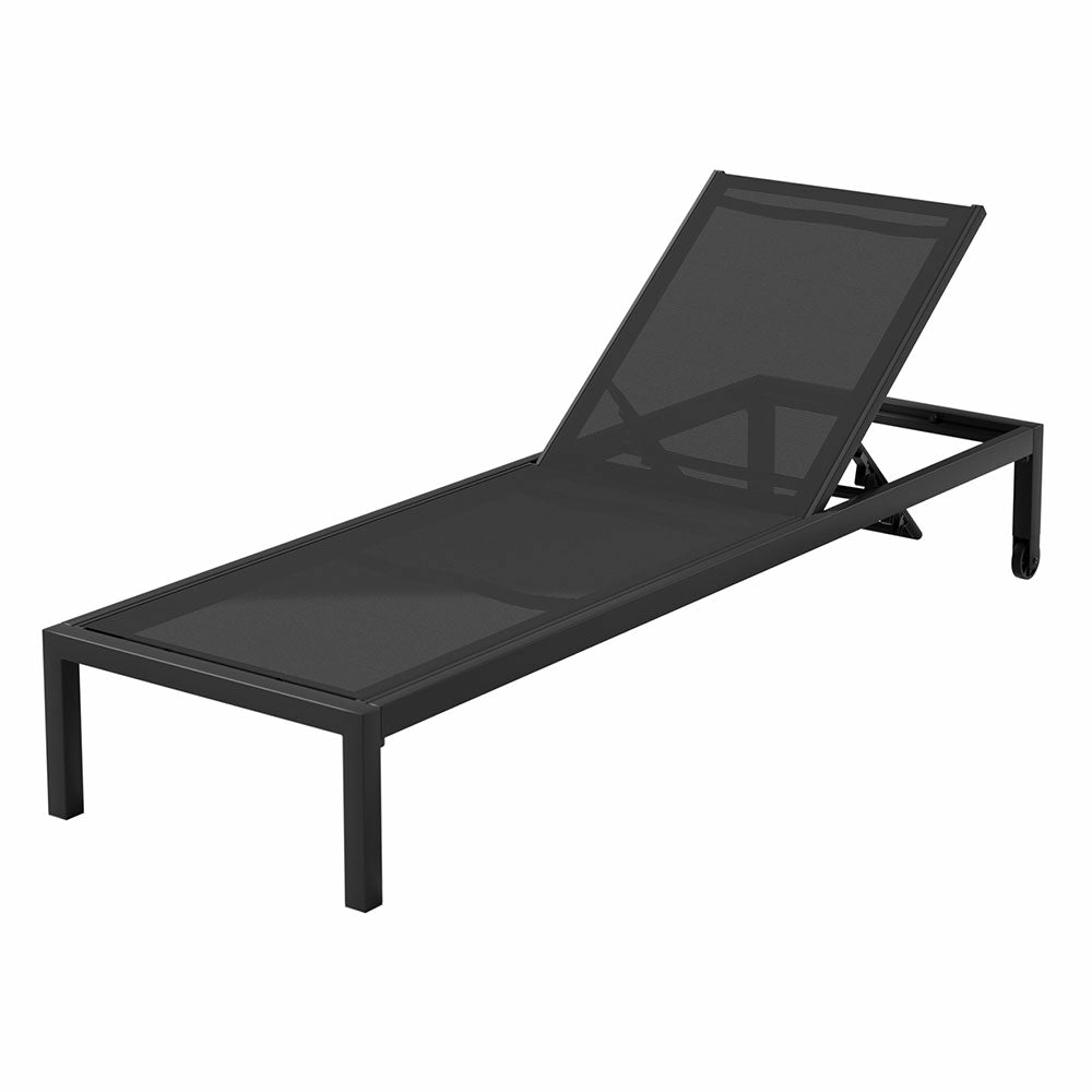 Adjustable Aluminium Sun Lounge Chair With Wheels Garden Accessories