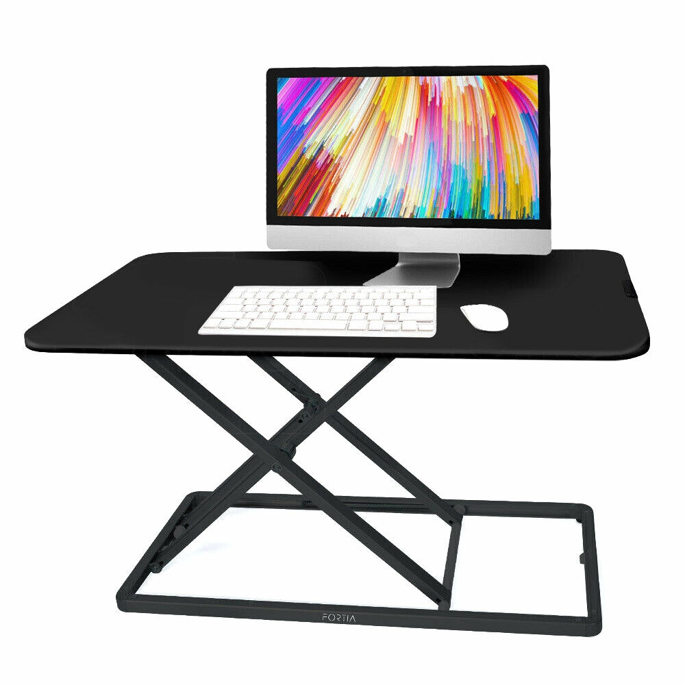 Adjustable Dual Monitor Sit Stand Desk Riser 74Cm Furniture