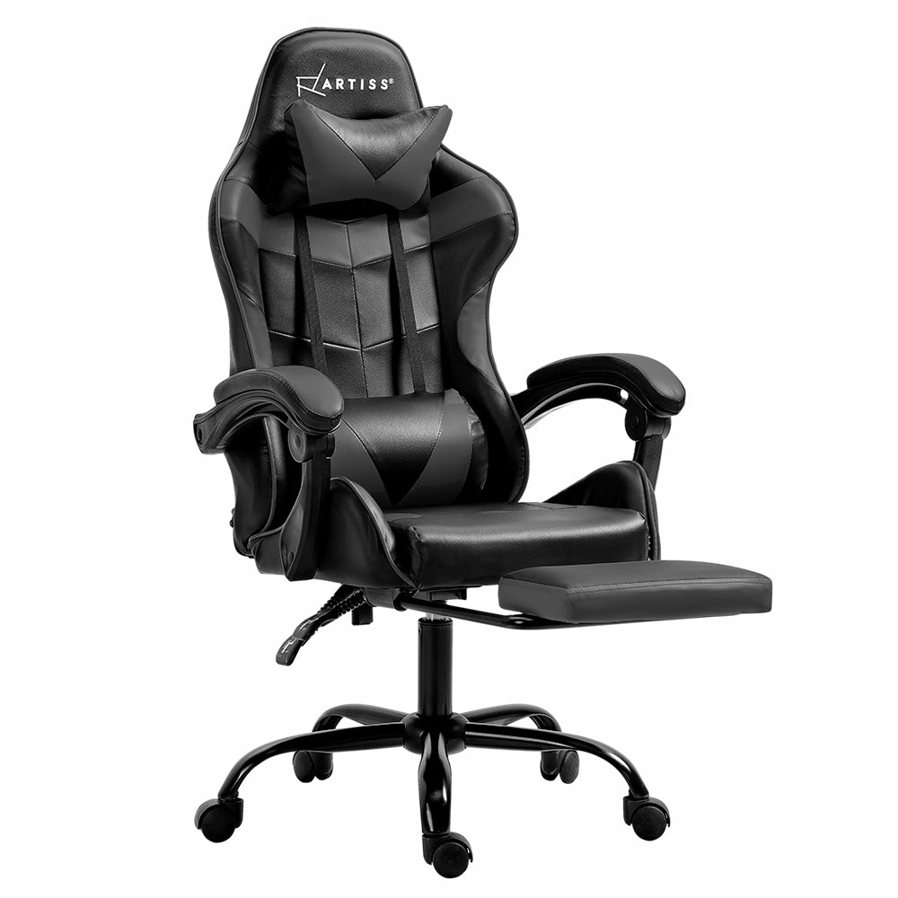 Adjustable High-Back Gaming Office Chair With Footrest Furniture