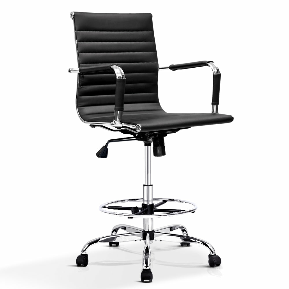 Adjustable Pu Leather Drafting Office Chair Furniture