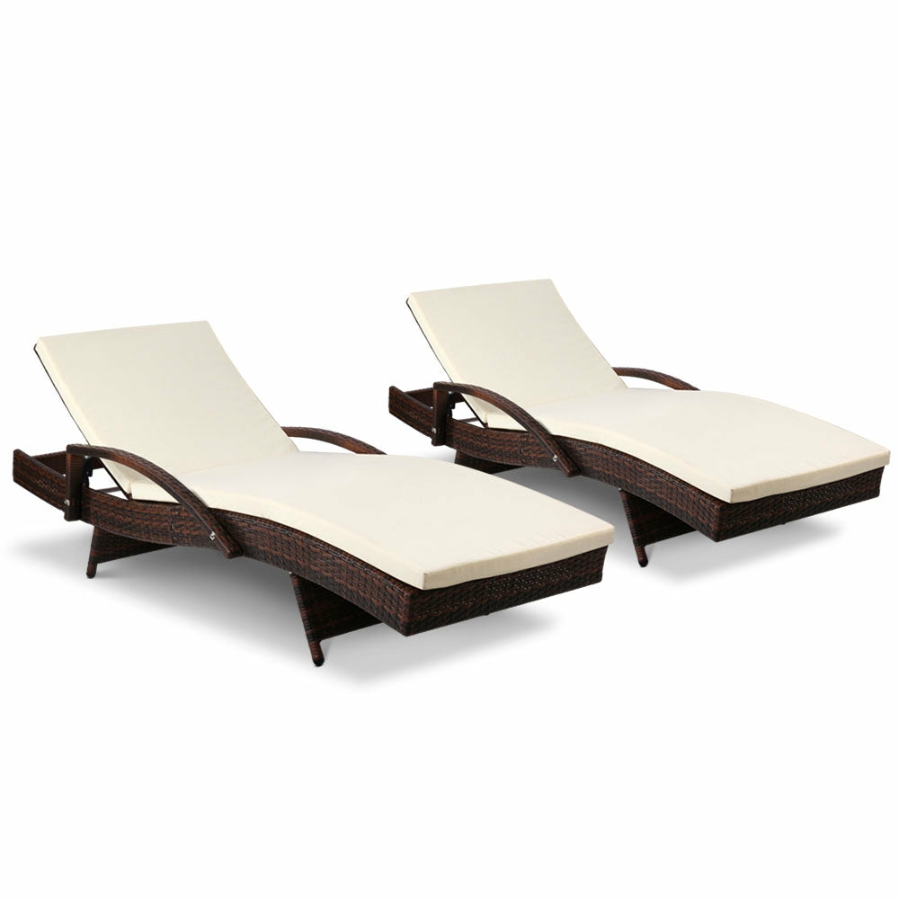 Adjustable Sun Lounge Set Garden Accessories