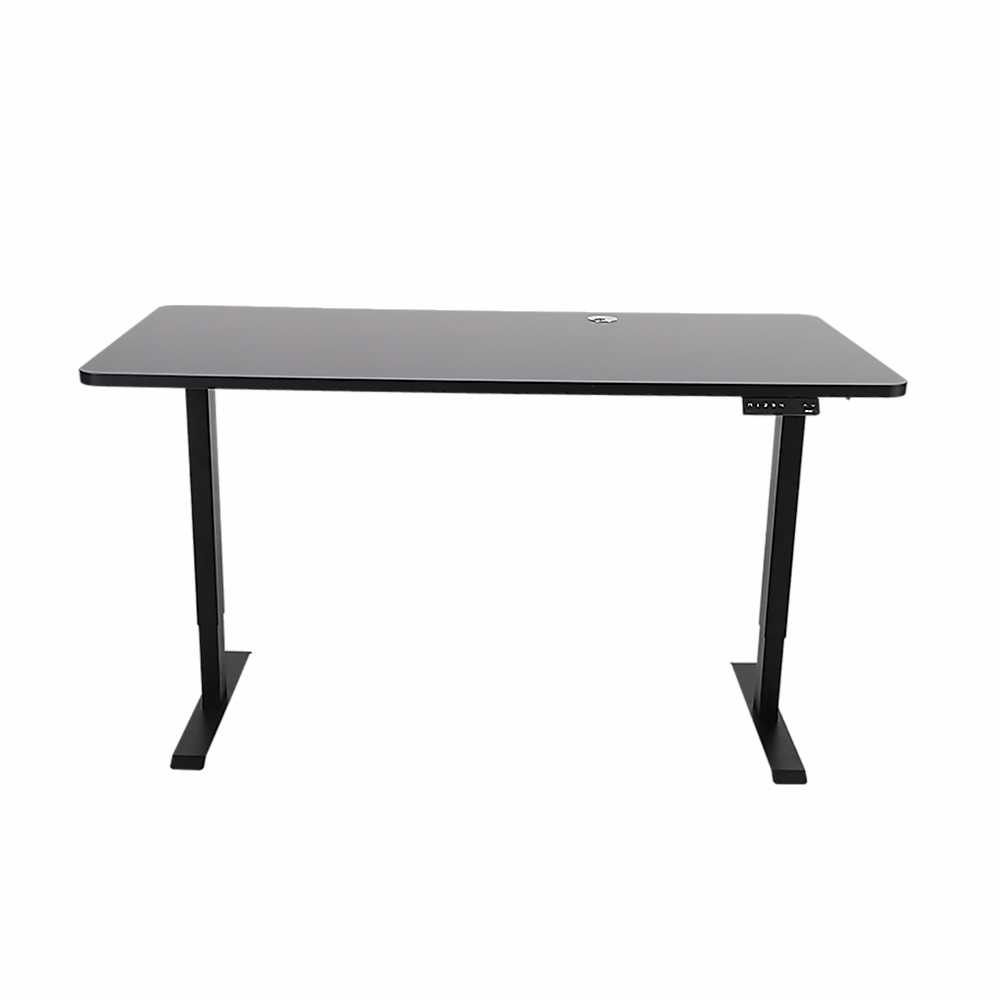 Black Mdf Office Desk Table Top 160X75Cm With Cable Hole Furniture