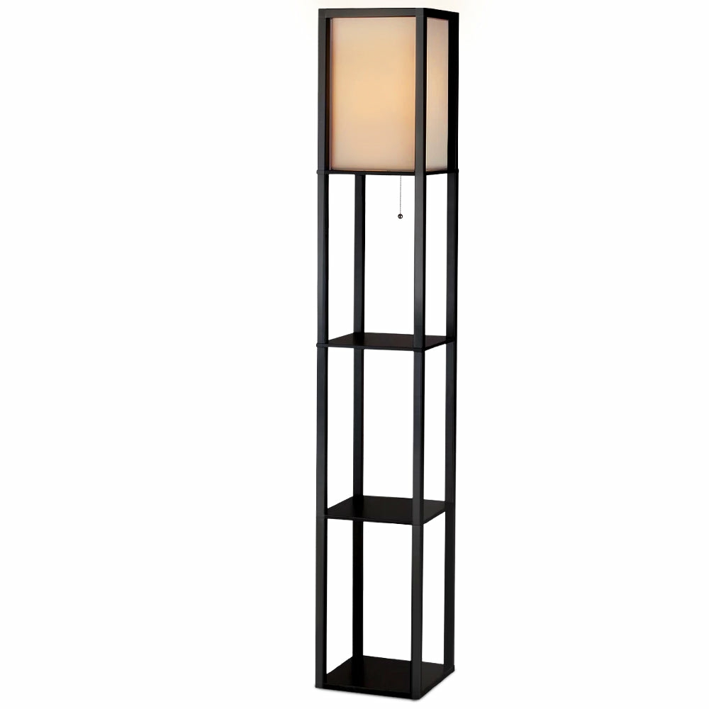 Black Vintage Floor Lamp With 3 Tier Shelf Storage Floor Lamps