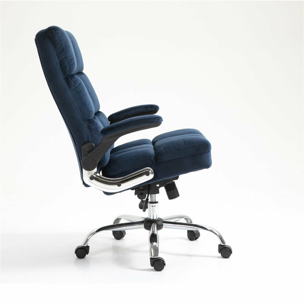 Blue Velvet Ergonomic Swivel Office Chair Furniture