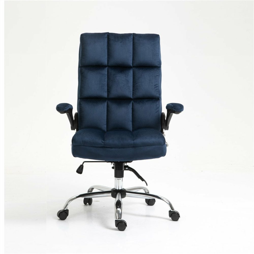 Blue Velvet Ergonomic Swivel Office Chair Furniture