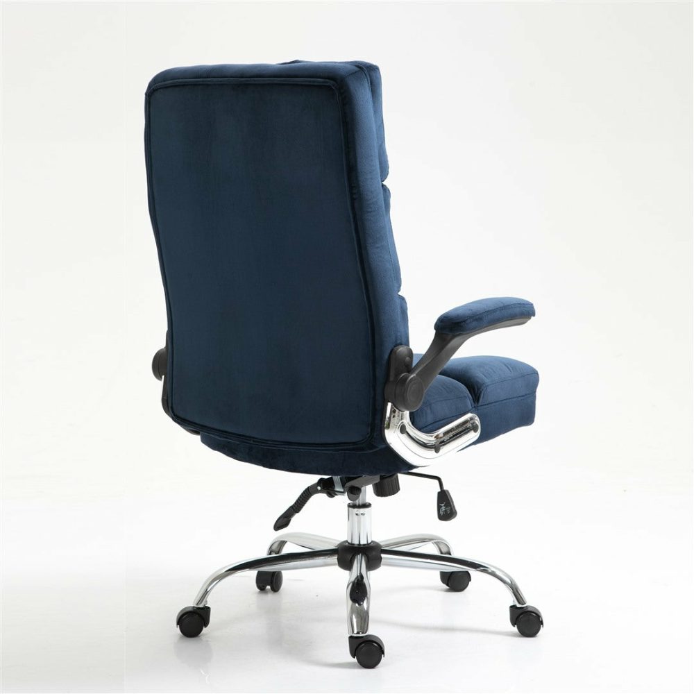 Blue Velvet Ergonomic Swivel Office Chair Furniture