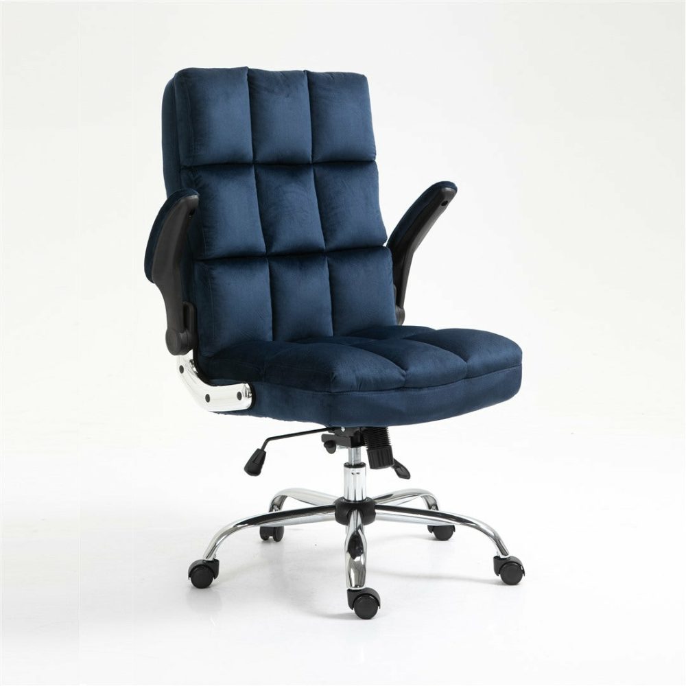 Blue Velvet Ergonomic Swivel Office Chair Furniture