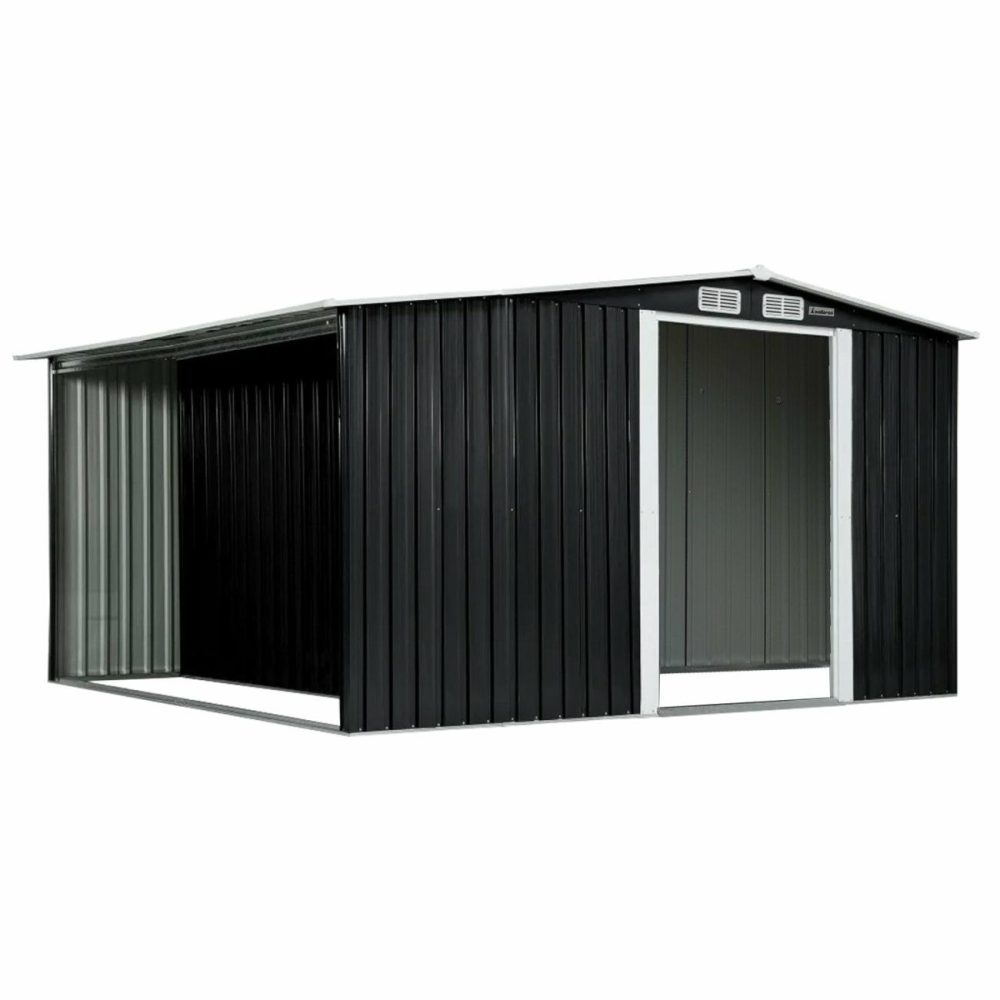 Corrosion-Resistant 6X8Ft Steel Garden Shed With Storage Garden Sheds