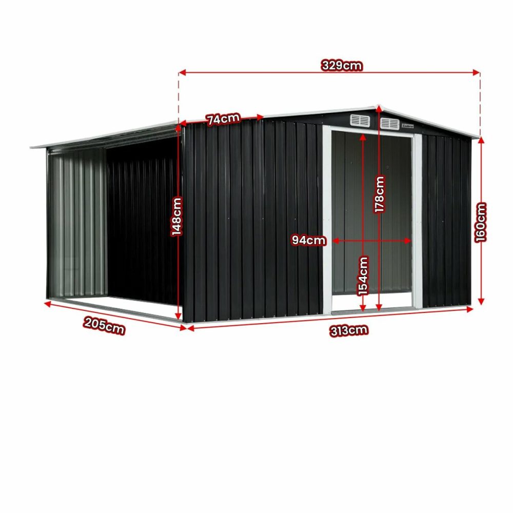 Corrosion-Resistant 6X8Ft Steel Garden Shed With Storage Garden Sheds