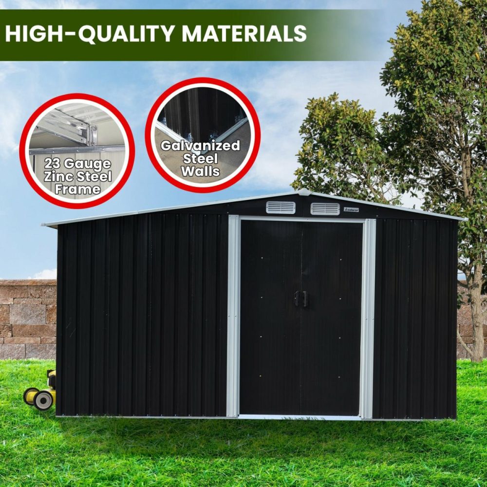 Corrosion-Resistant 6X8Ft Steel Garden Shed With Storage Garden Sheds