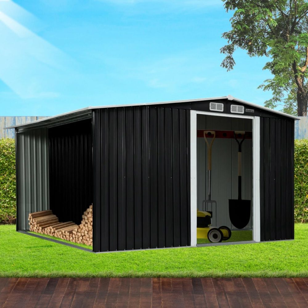 Corrosion-Resistant 6X8Ft Steel Garden Shed With Storage Garden Sheds