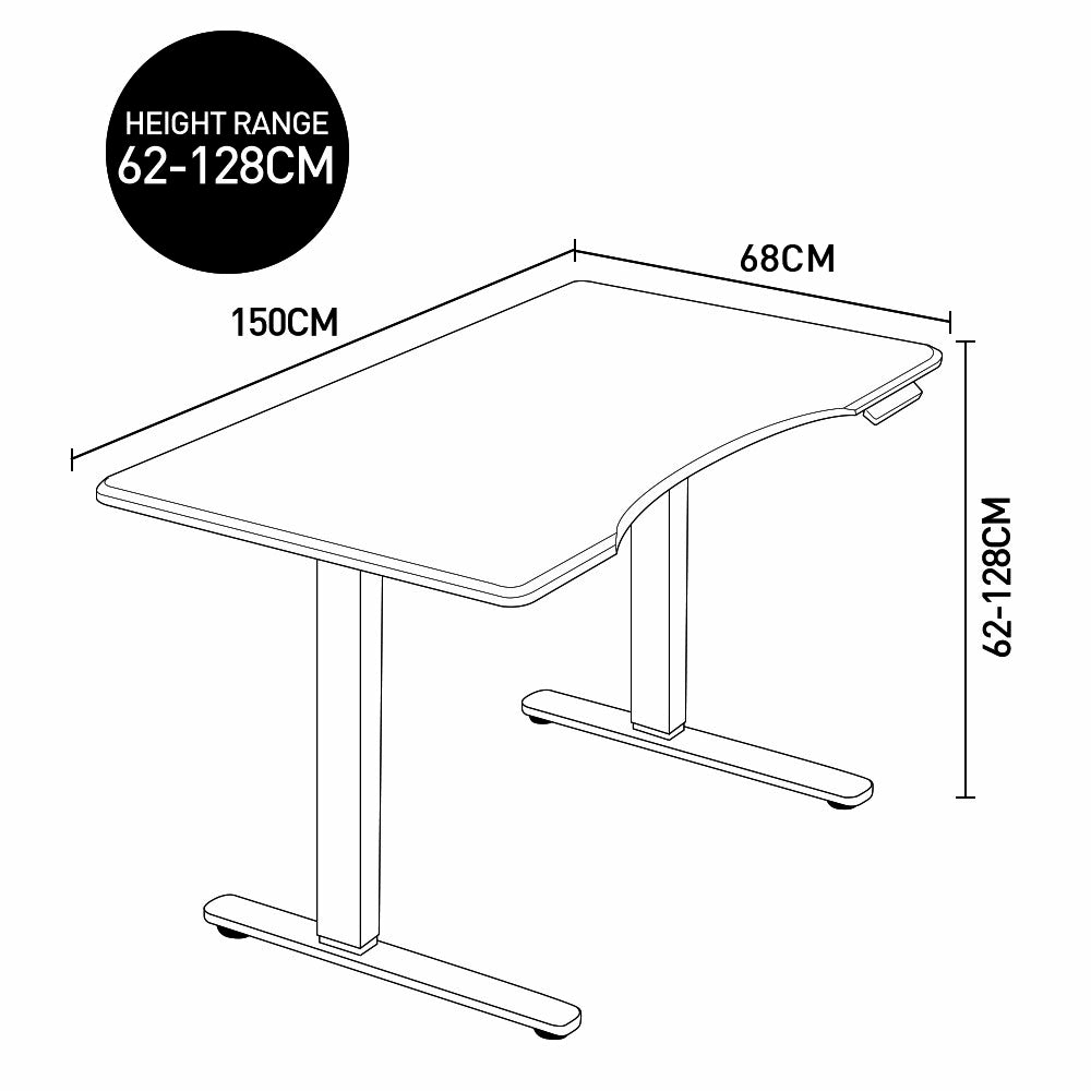 Dual Motor 120Kg Sit Stand Desk 150X70Cm Furniture