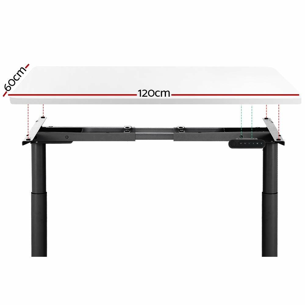 Dual Motor Adjustable Standing Desk 120Cm White Furniture