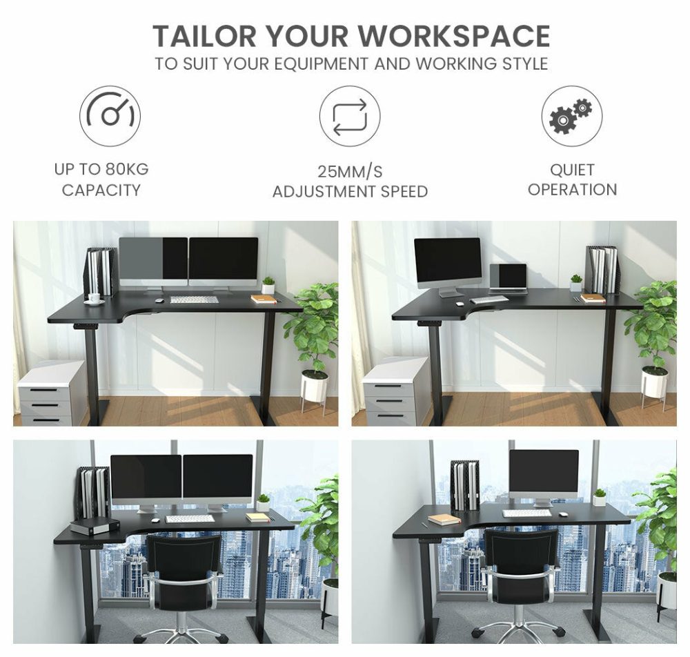 Dual Motor L-Shape Electric Standing Desk Furniture