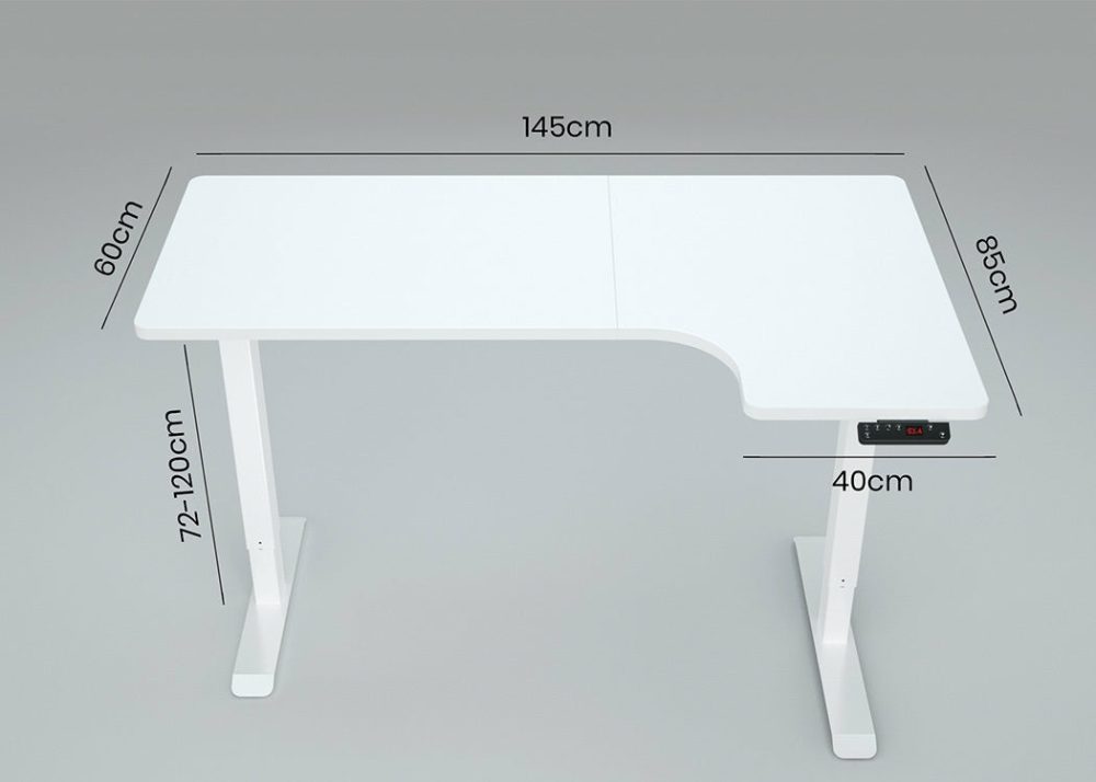 Dual Motor L-Shaped Adjustable Standing Desk Furniture