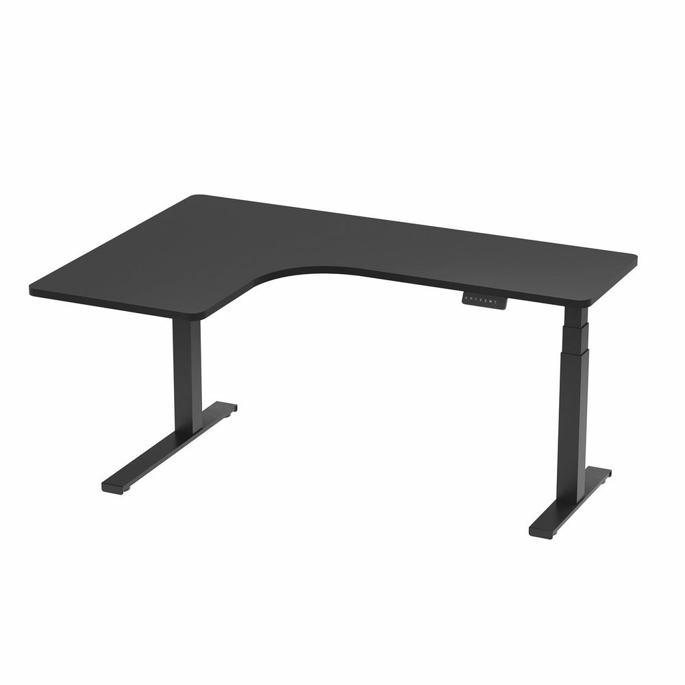 Dual-Motor L-Shaped Standing Desk 160Cm Black Furniture