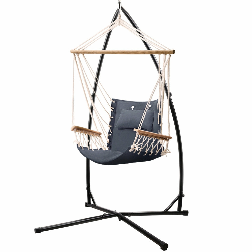 Durable Outdoor Hammock Chair With Steel Stand Garden Accessories