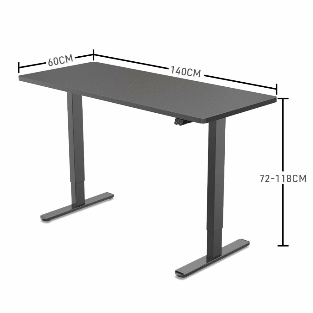 Electric Adjustable Sit-Stand Desk 140X60Cm 70Kg Load Furniture