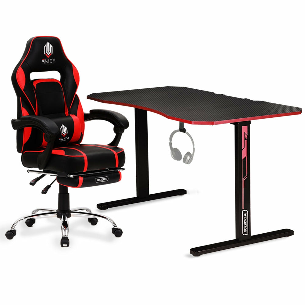 Ergonomic Gaming Chair & Desk Setup W/ Footrest Furniture