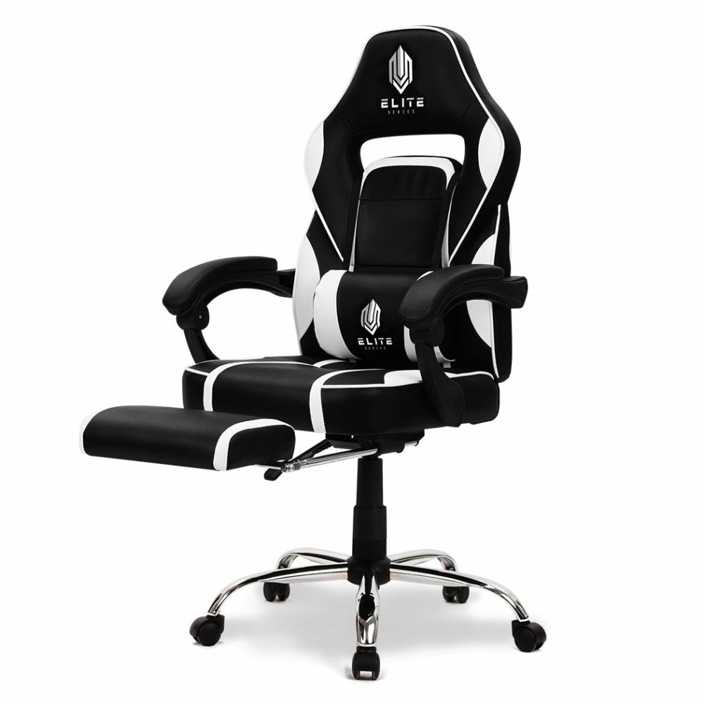 Ergonomic Gaming Chair Pu Leather Reclining Footrest Furniture