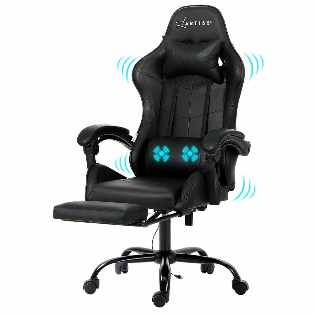 Ergonomic Massage Gaming Chair With Footrest Furniture