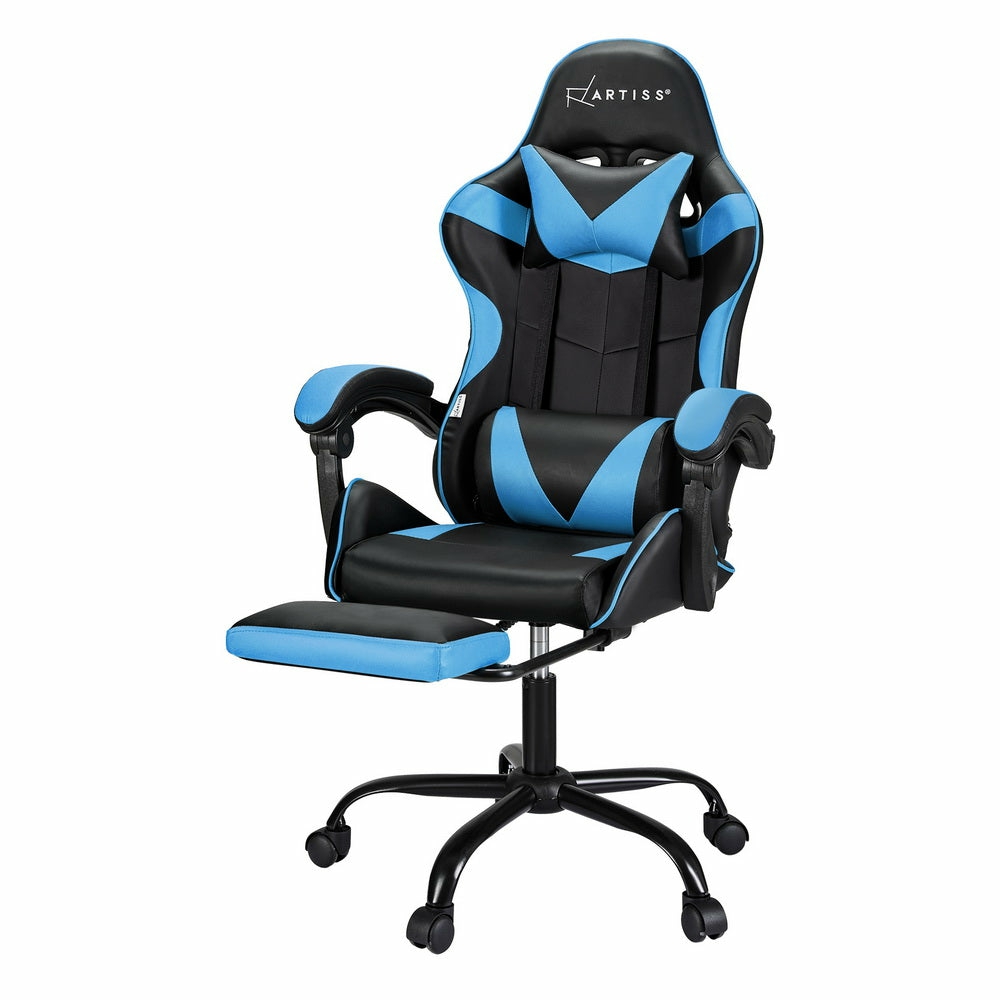 Ergonomic Massage Gaming Office Chair W/Footrest Furniture