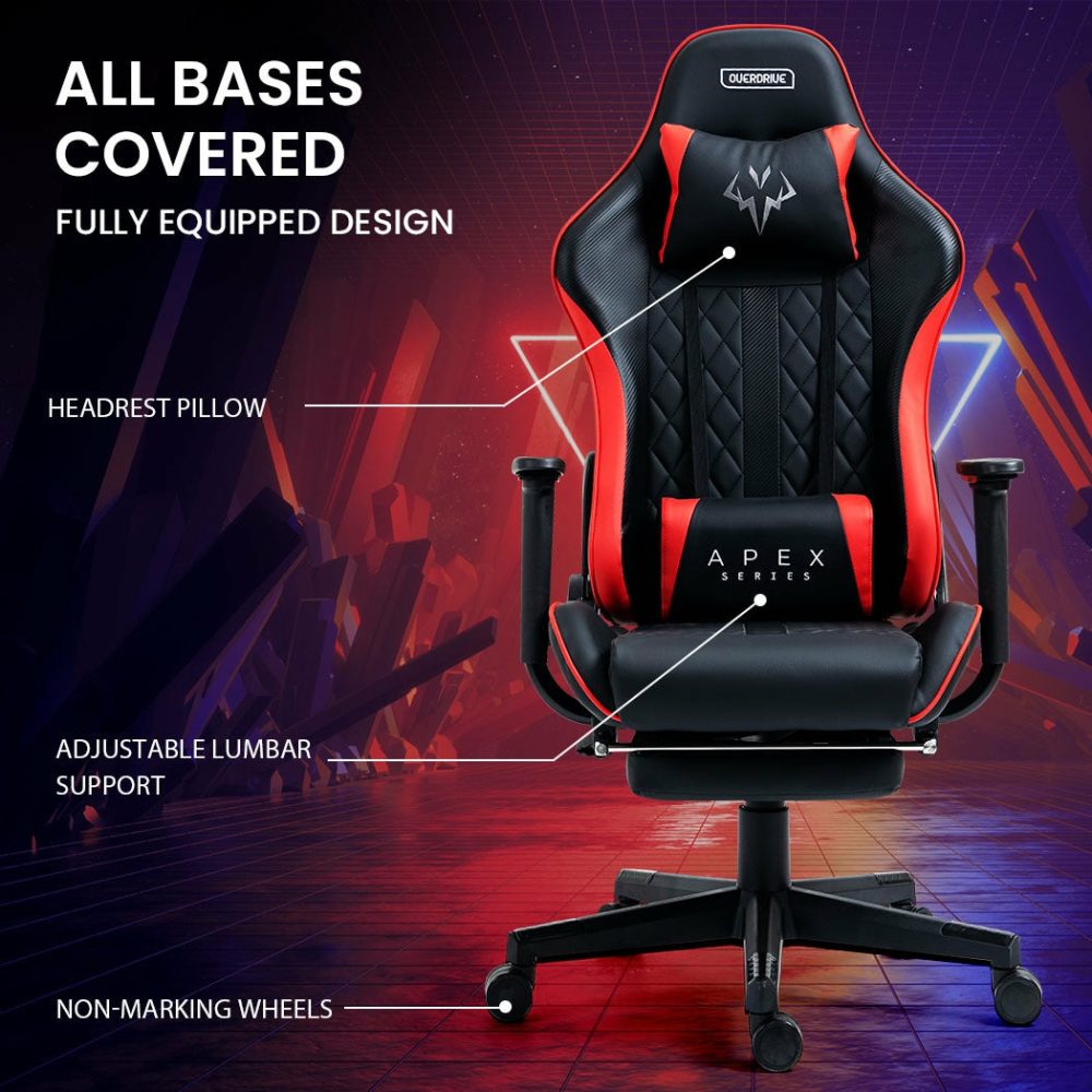 Ergonomic Reclining Gaming Chair W/ Footrest Furniture