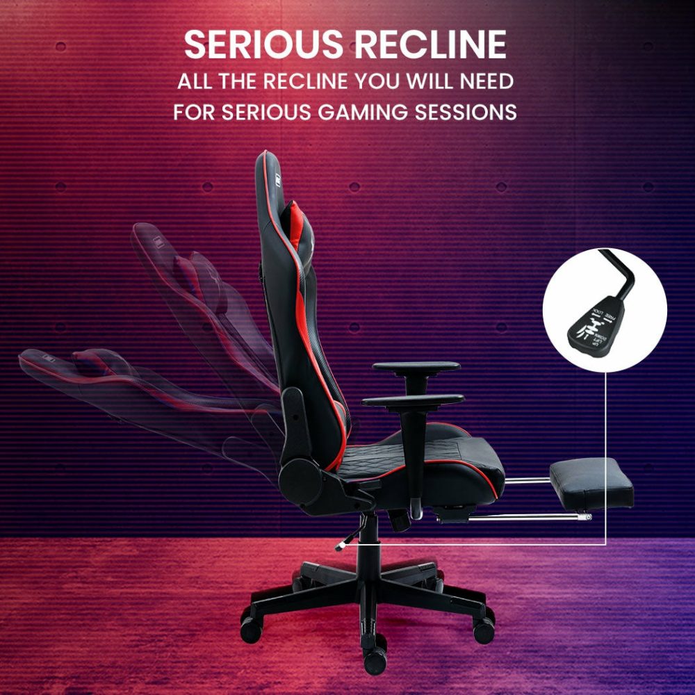 Ergonomic Reclining Gaming Chair W/ Footrest Furniture