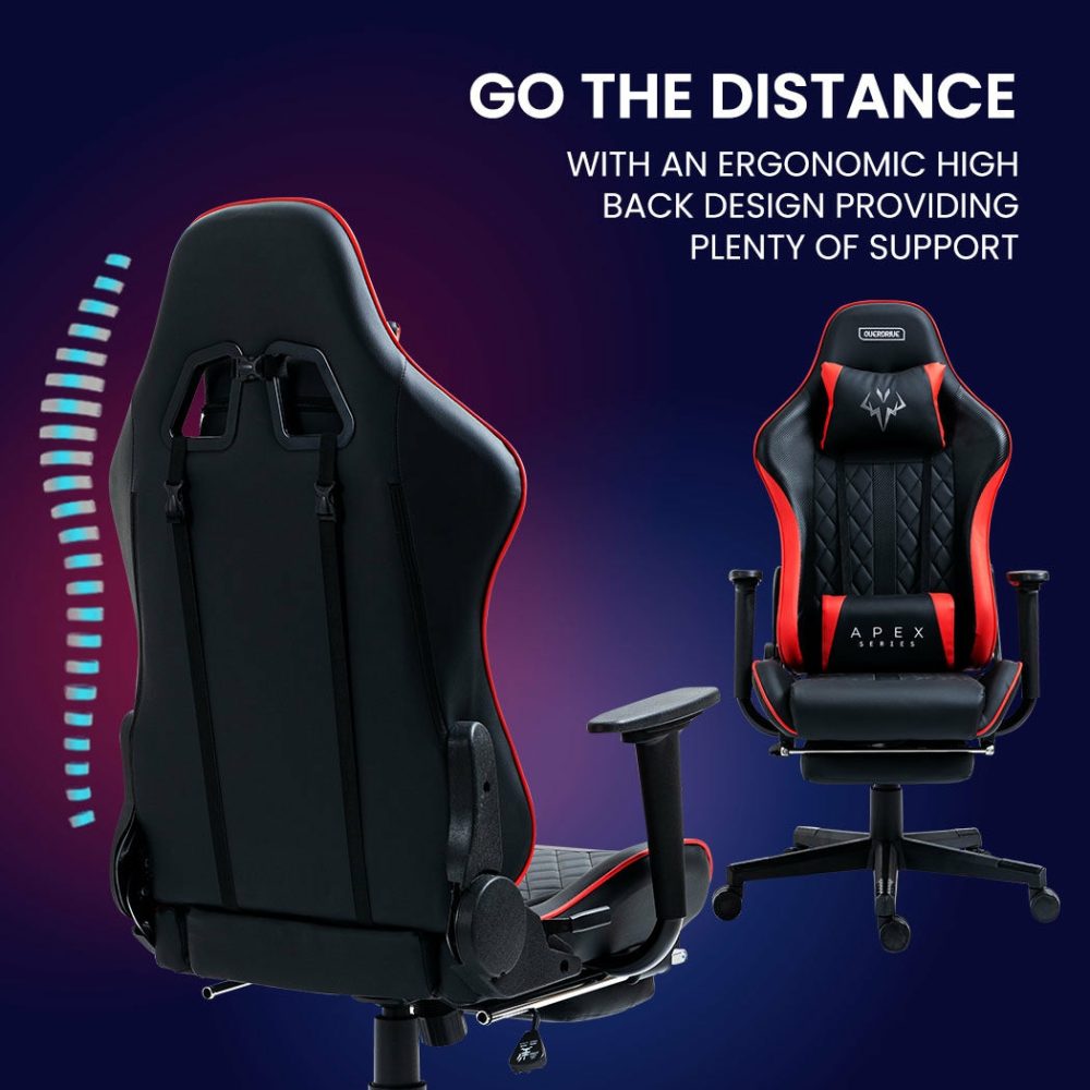 Ergonomic Reclining Gaming Chair W/ Footrest Furniture