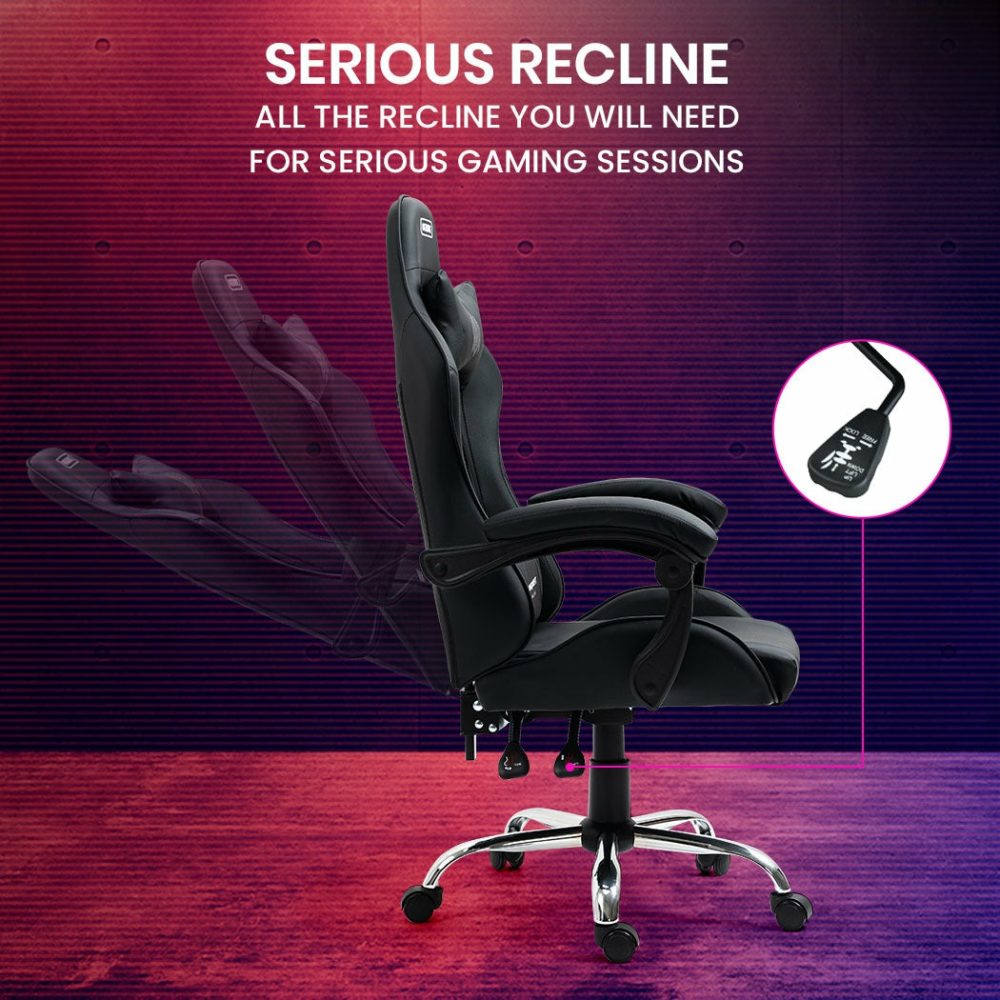 Ergonomic Reclining Gaming Chair With Lumbar Neck Pillows Furniture