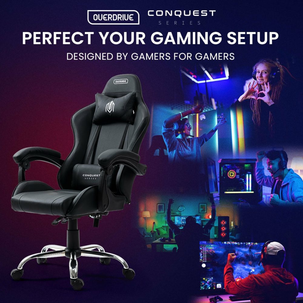 Ergonomic Reclining Gaming Chair With Lumbar Neck Pillows Furniture