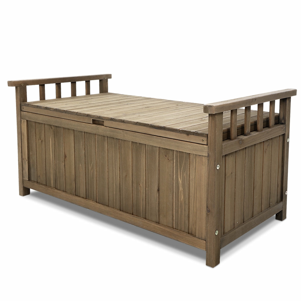 Fir Wood Outdoor Storage Bench Outdoor Furniture