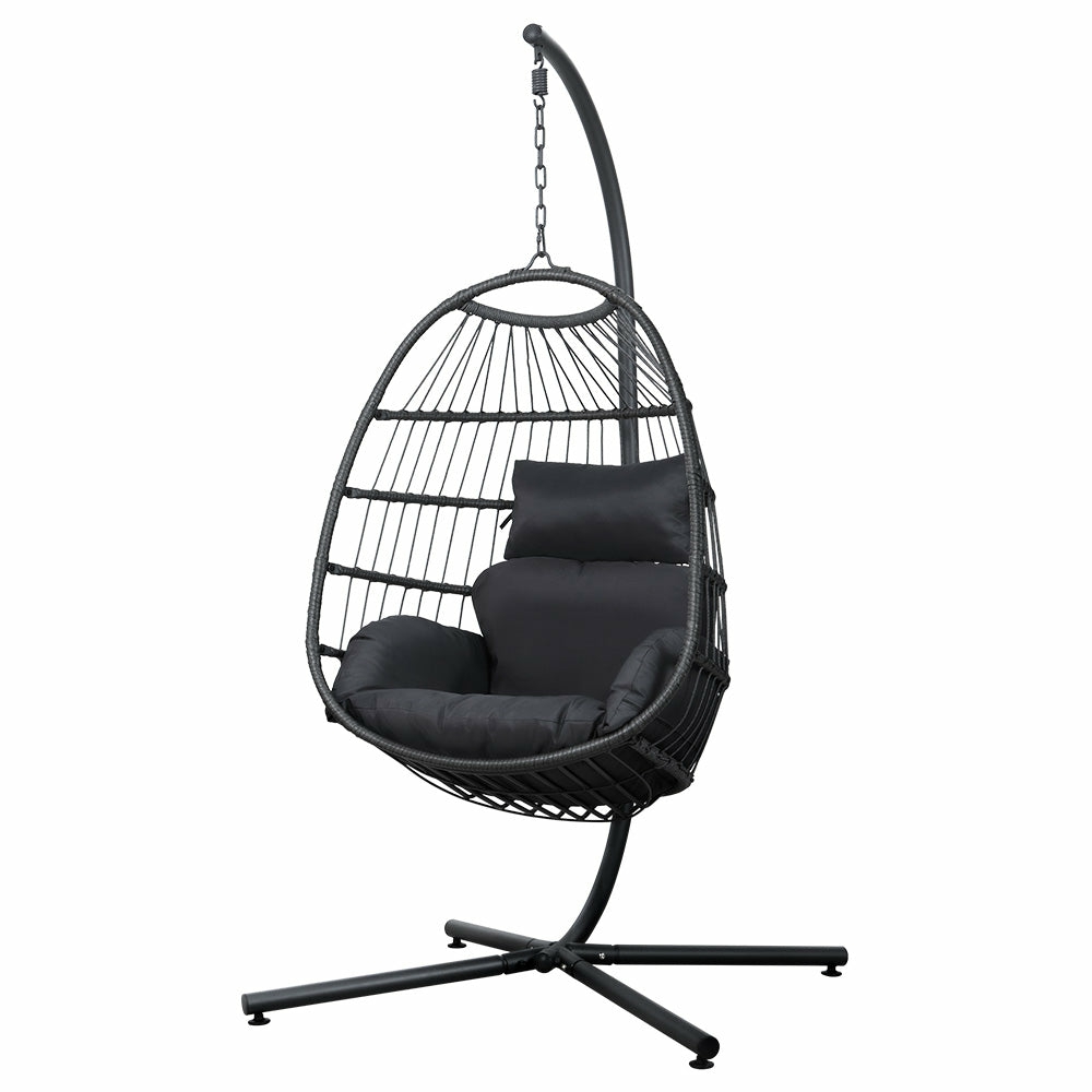 Foldable Wicker Egg Swing Chair With Stand Egg Chairs