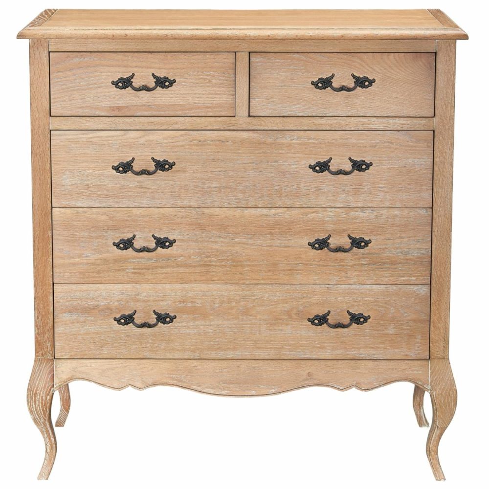 French Provincial Oak Bedside Tables & Tallboy Set Bedroom