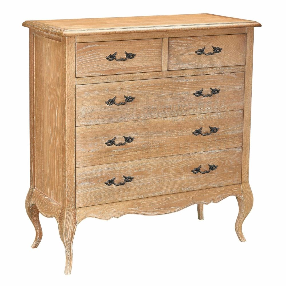 French Provincial Oak Bedside Tables & Tallboy Set Bedroom