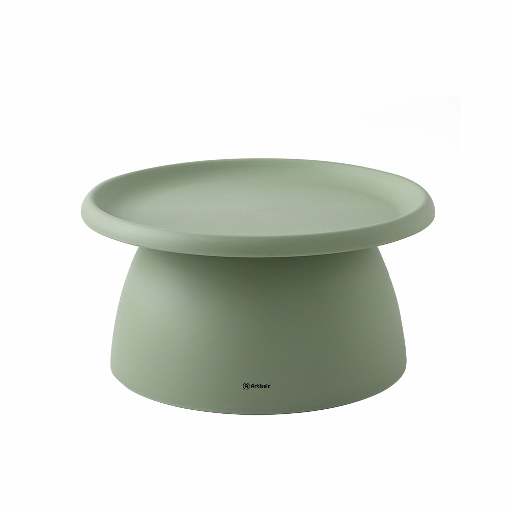 Green Plastic Round Coffee Table 71Cm With Raised Edge Coffee Tables