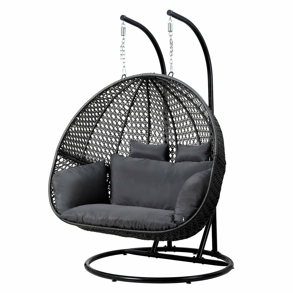 Hand-Woven Wicker Double Egg Swing Chair Egg Chairs