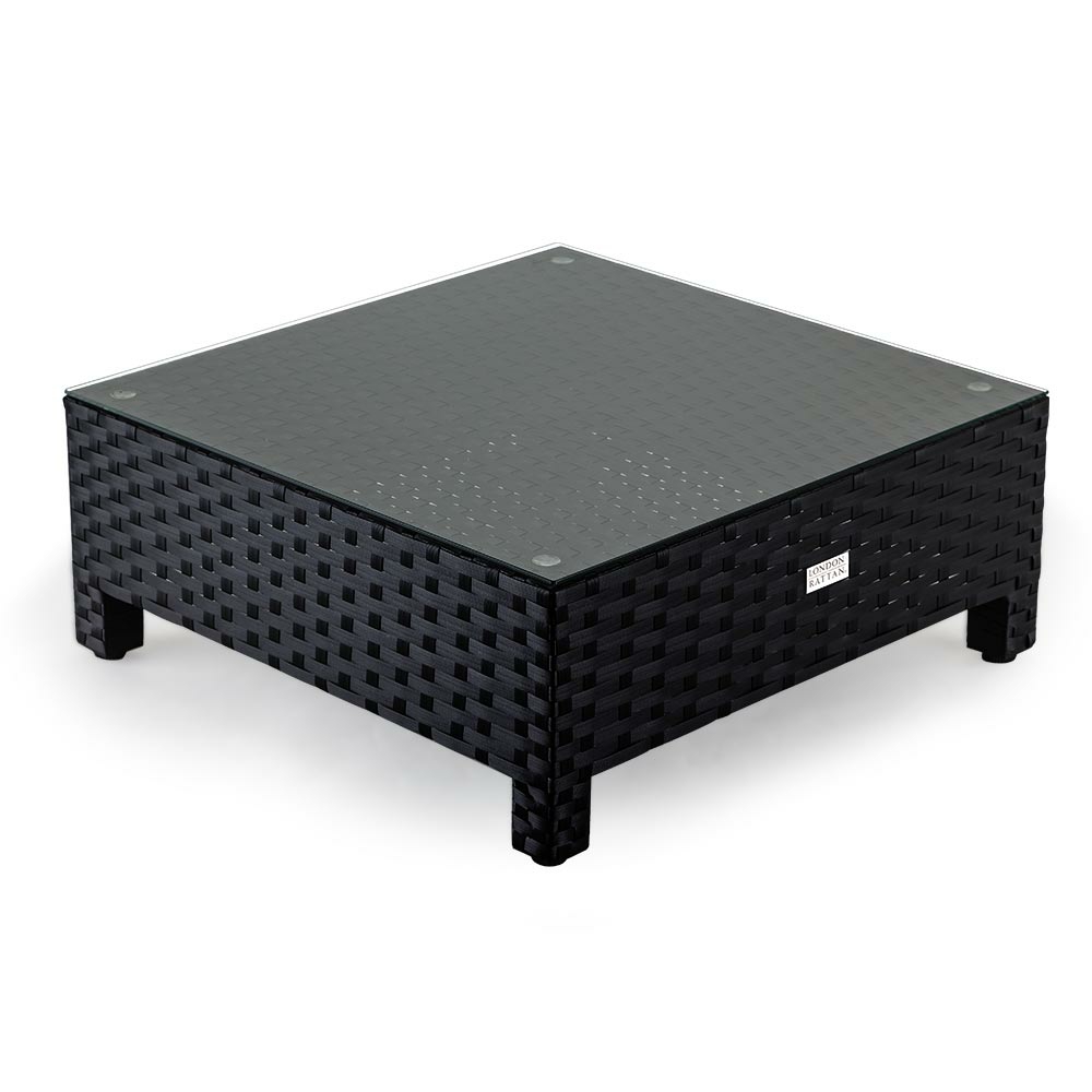 Heavy-Duty Steel Outdoor Coffee Table With Glass Top Coffee Tables