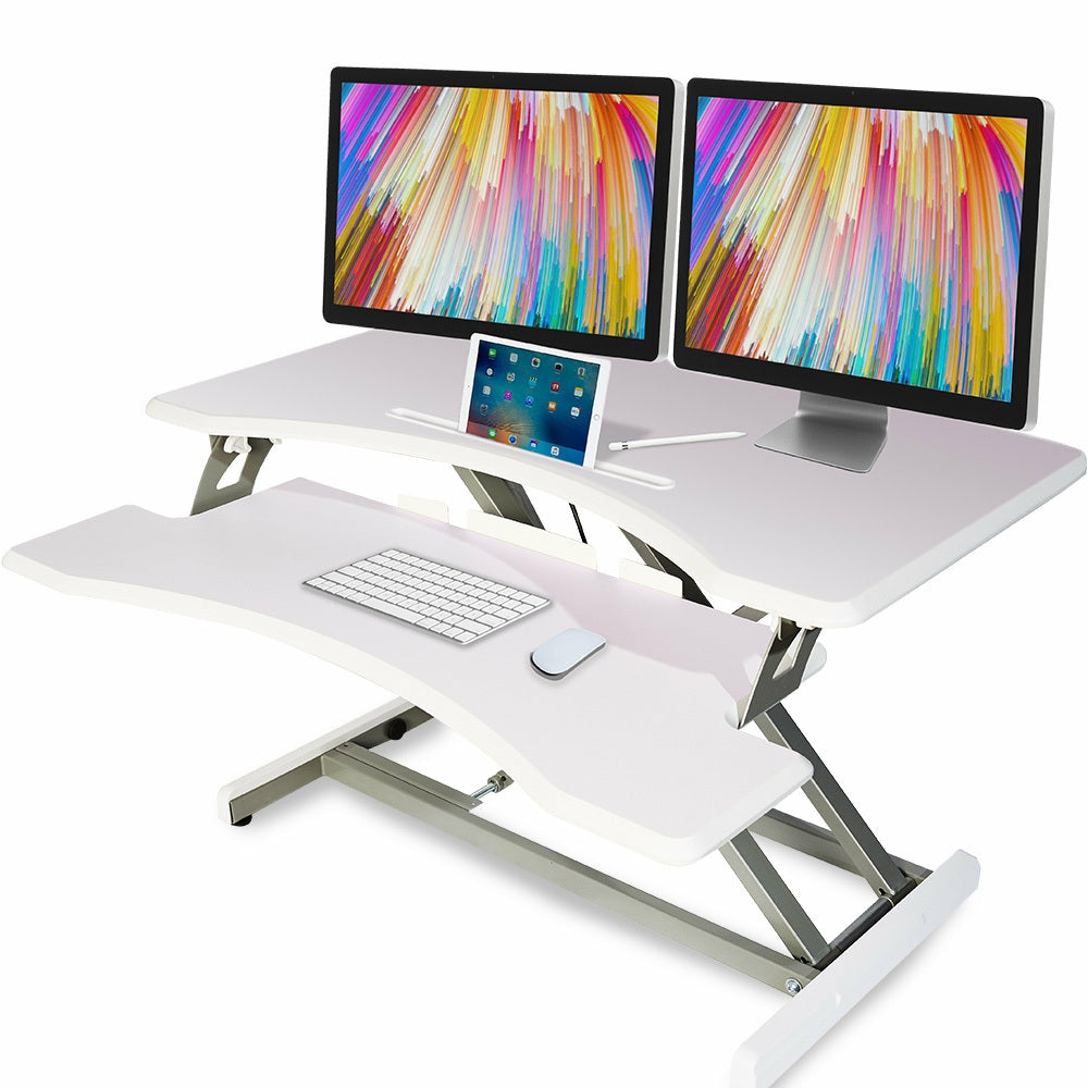 Height Adjustable Desk Riser With Dual Tiers Furniture