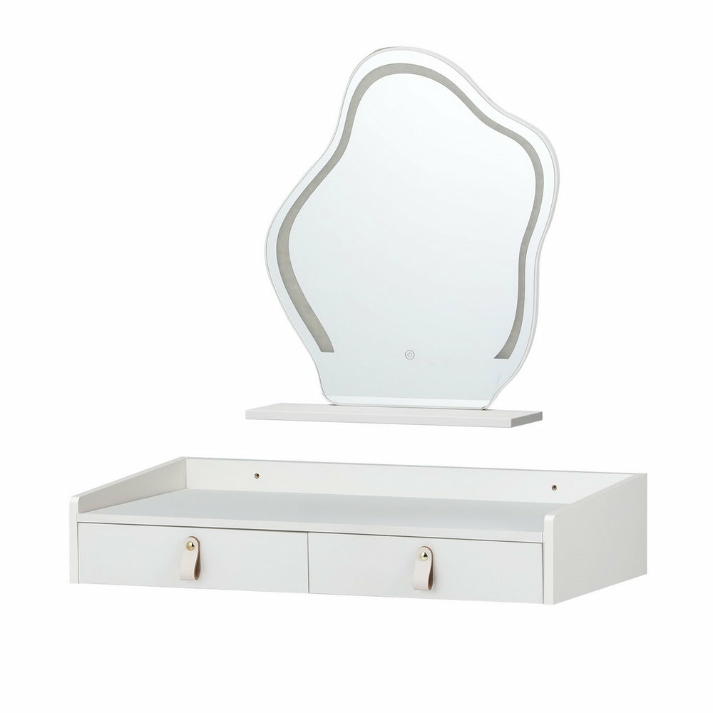 Led Floating Dressing Table With Storage Drawers Bedroom