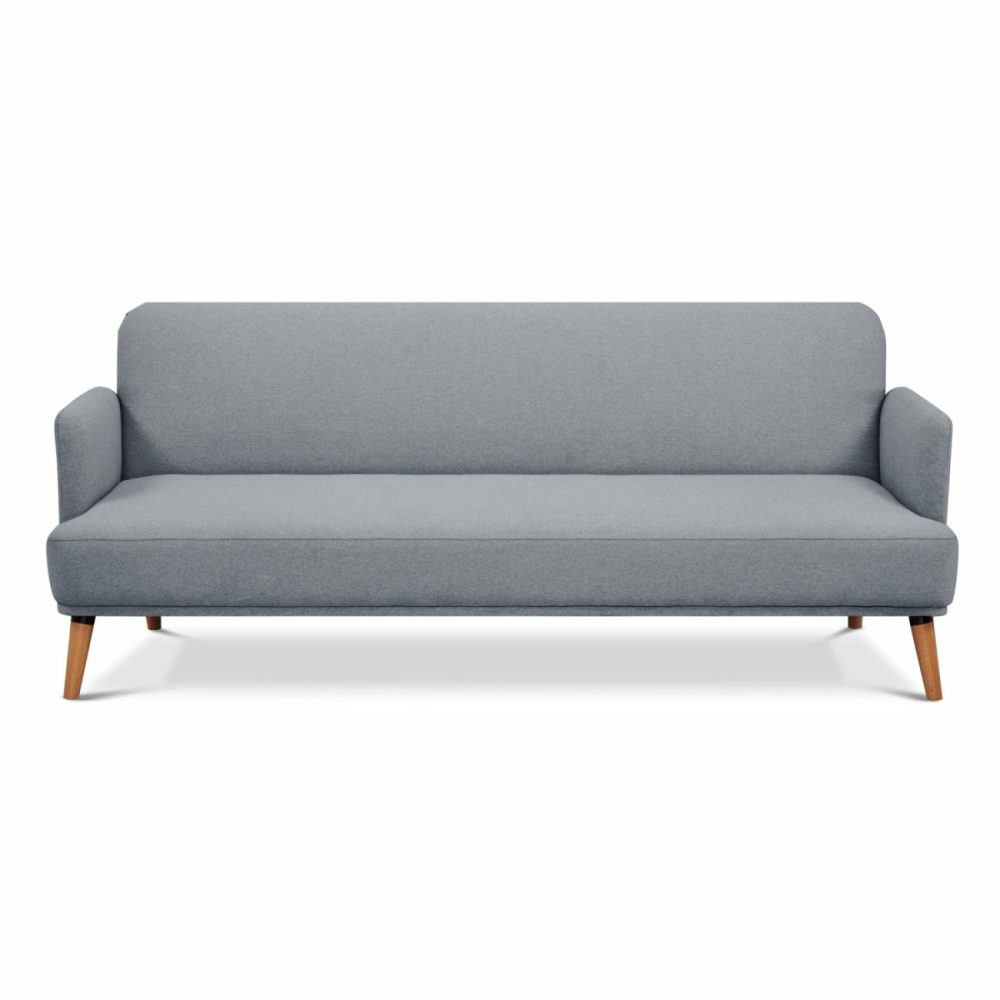 Light Grey 3-Seater Sofa Bed Furniture