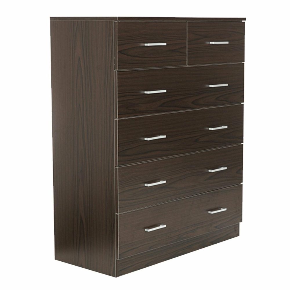 Melamine Finish 6-Drawer Tallboy Cabinet Bedroom