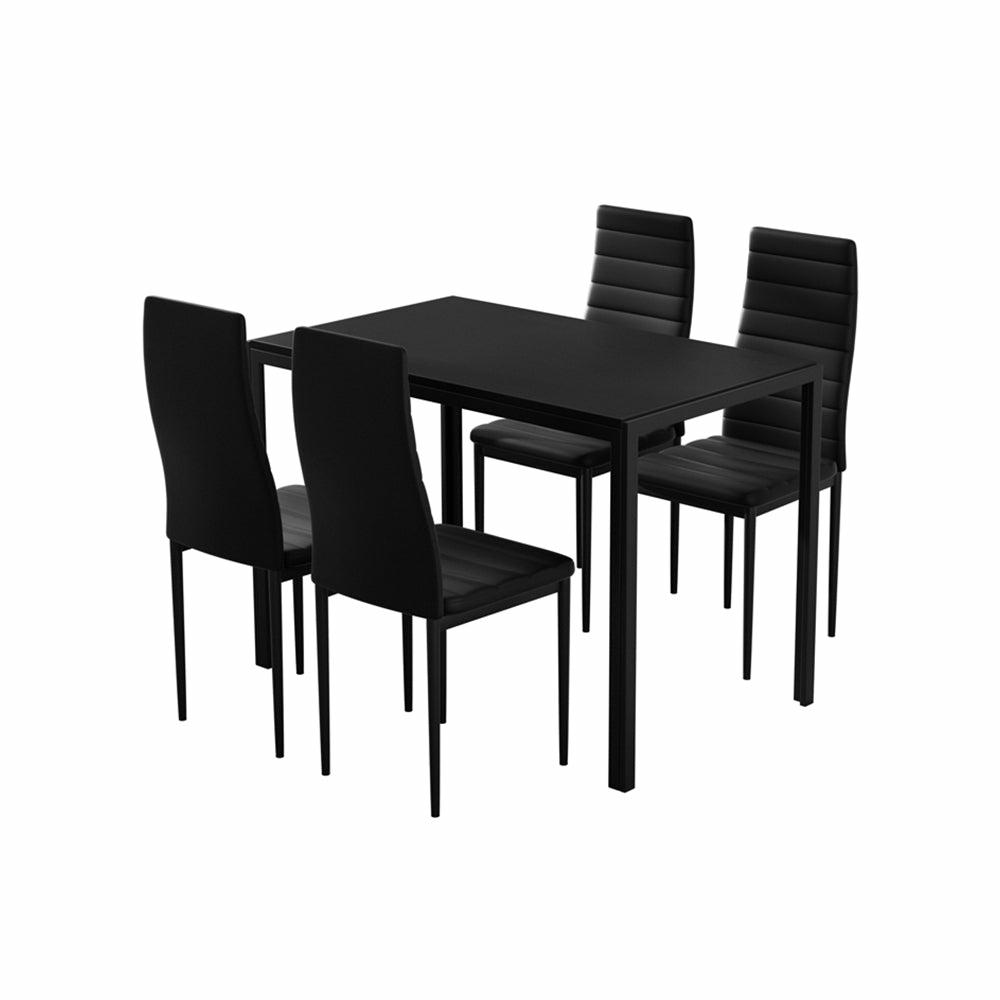 Modern 5-Piece Dining Set With Pvc Seats Dining Room