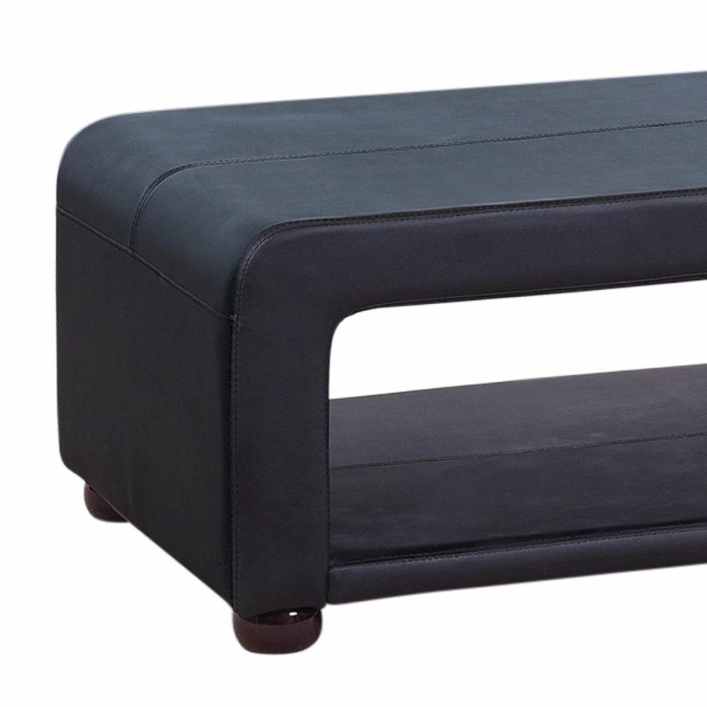 Modern Black Pu Leather Coffee Table With Storage Coffee Tables