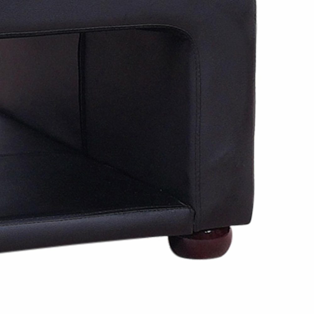 Modern Black Pu Leather Coffee Table With Storage Coffee Tables